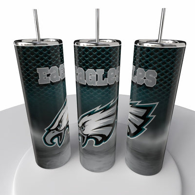 Smoke Logo Sports NFL Skinny Steel Tumbler with Straw, 20oz - Creative Works Crafts