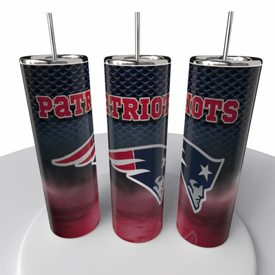 Smoke Logo Sports NFL Skinny Steel Tumbler with Straw, 20oz - Creative Works Crafts