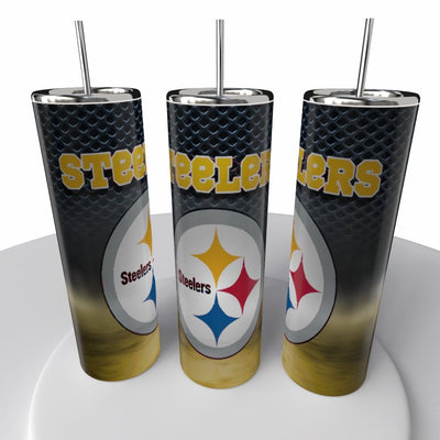 Smoke Logo Sports NFL Skinny Steel Tumbler with Straw, 20oz - Creative Works Crafts