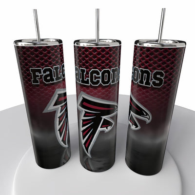 Smoke Logo Sports NFL Skinny Steel Tumbler with Straw, 20oz - Creative Works Crafts