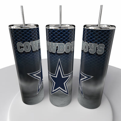 Smoke Logo Sports NFL Skinny Steel Tumbler with Straw, 20oz - Creative Works Crafts