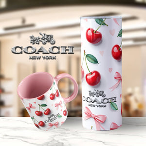 Summer Fruits Purse/Bag Mug or Skinny Steel Tumbler with Straw