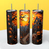 “3D Halloween" Skinny Steel Tumbler with Straw - Creative Works Crafts