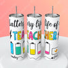“Battery Life of a Teacher" Skinny Steel Tumbler with Straw - Creative Works Crafts