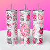 “Beast Cancer Awareness " Skinny Steel Tumbler with Straw - Creative Works Crafts