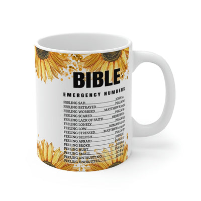 "Bible Emergency Numbers" Mug, 11oz - Creative Works Crafts