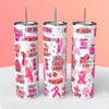 “Breast Cancer Awareness Affirmations" Skinny Steel Tumbler with Straw - Creative Works Crafts