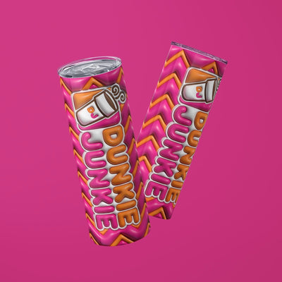 “Dunkie Junkie" Bubble Wrap Skinny Steel Tumbler with Straw, 20oz - Creative Works Crafts