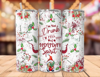 "I'm Not Drunk..." Skinny Steel Tumbler with Straw - Creative Works Crafts
