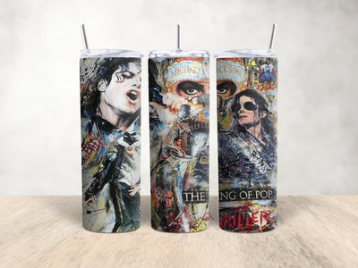 "Michael Jackson" Skinny Steel Tumbler with Straw - Creative Works Crafts