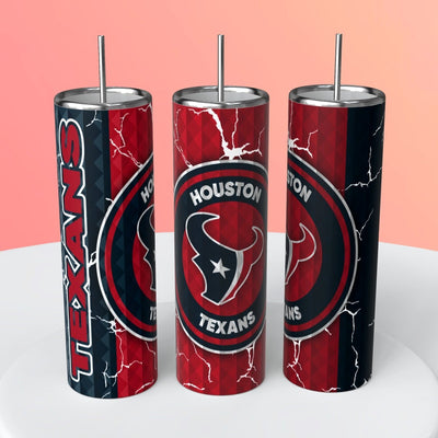 "NFL Diamond Background"Skinny Steel Tumbler with Straw, 20oz - Creative Works Crafts