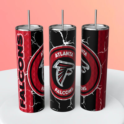 "NFL Diamond Background"Skinny Steel Tumbler with Straw, 20oz - Creative Works Crafts