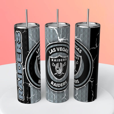 "NFL Diamond Background"Skinny Steel Tumbler with Straw, 20oz - Creative Works Crafts