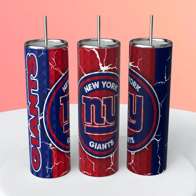 "NFL Diamond Background"Skinny Steel Tumbler with Straw, 20oz - Creative Works Crafts