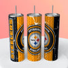 "NFL Diamond Background"Skinny Steel Tumbler with Straw, 20oz - Creative Works Crafts