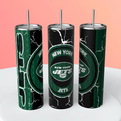 "NFL Diamond Background"Skinny Steel Tumbler with Straw, 20oz - Creative Works Crafts