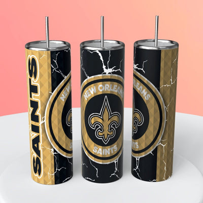 "NFL Diamond Background"Skinny Steel Tumbler with Straw, 20oz - Creative Works Crafts