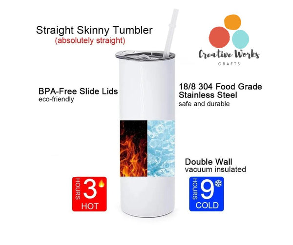 Stitch Valentines Skinny Steel Tumbler with Straw - Creative Works Crafts