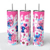 "Stitch Valentines" Skinny Steel Tumbler with Straw - Creative Works Crafts
