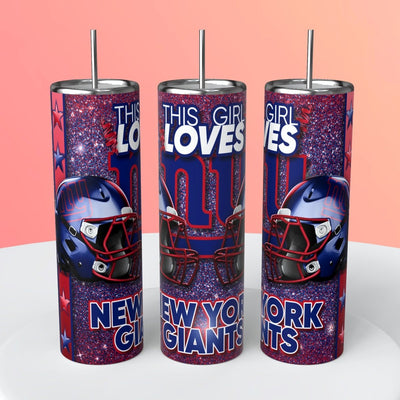 “This Girl Loves" NFL Skinny Steel Tumbler with Straw, 20oz - Creative Works Crafts