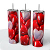 “Valentine Hearts" Skinny Steel Tumbler with Straw - Creative Works Crafts