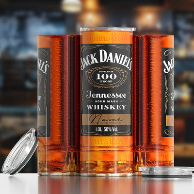 “Whiskey" Skinny Steel Tumbler with Straw - Creative Works Crafts